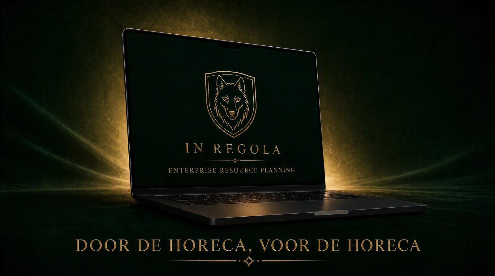In Regola op een laptopscherm, het ERP-systeem van JSE Strategy voor horeca en retail
